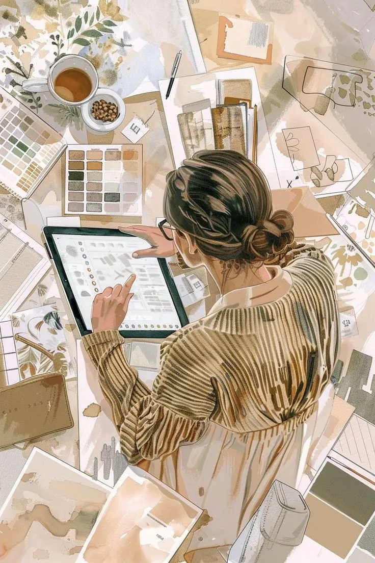 Sleek Fit Studio designers working through drawings and material selections