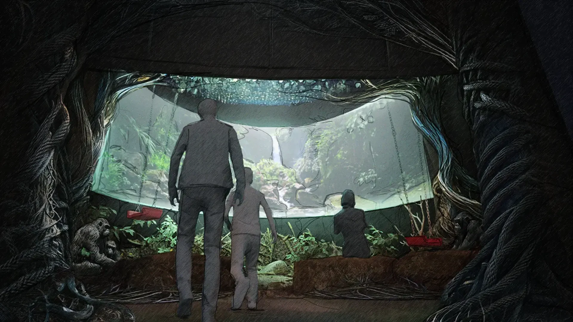Jane Goodall Centre of Hope, immersive forest viewing window