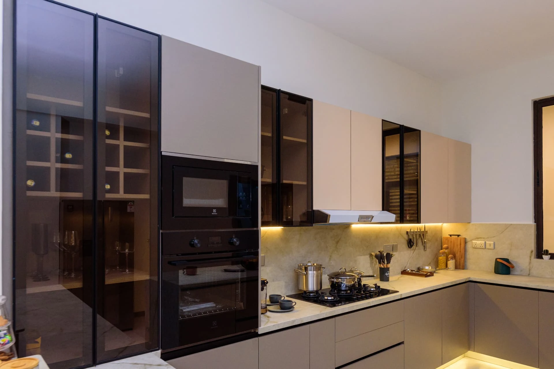 Krishna Bliss show house, kitchen joinery and appliance bank