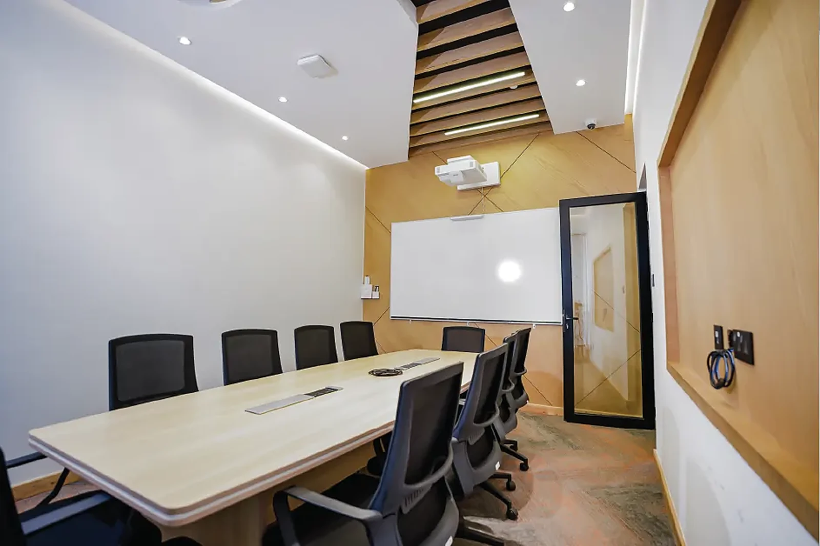 Mintel Solutions office boardroom with timber panelling