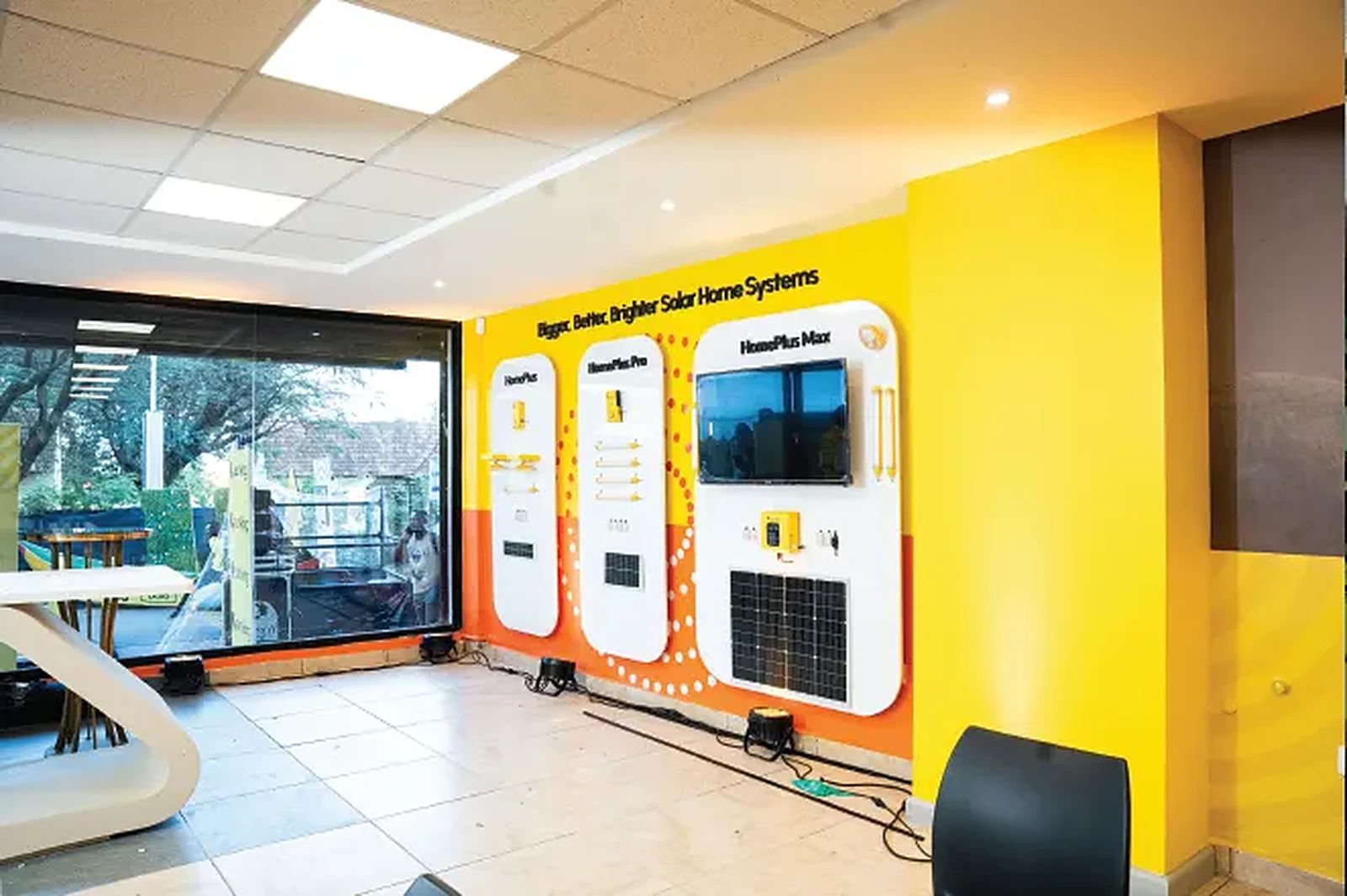 Sun King Kisumu branch, product wall